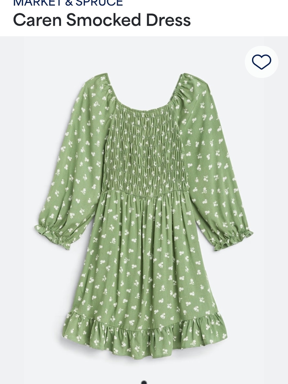 Girl's Market & Spruce Green Floral Smocked Dress